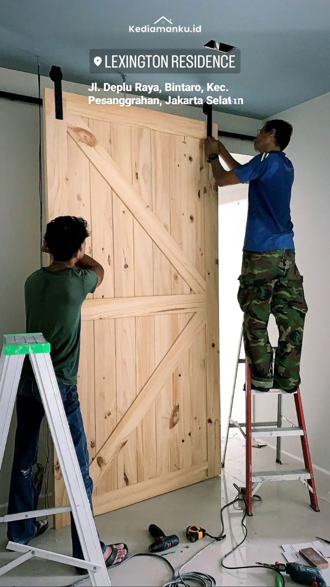Pemasangan pintu geser