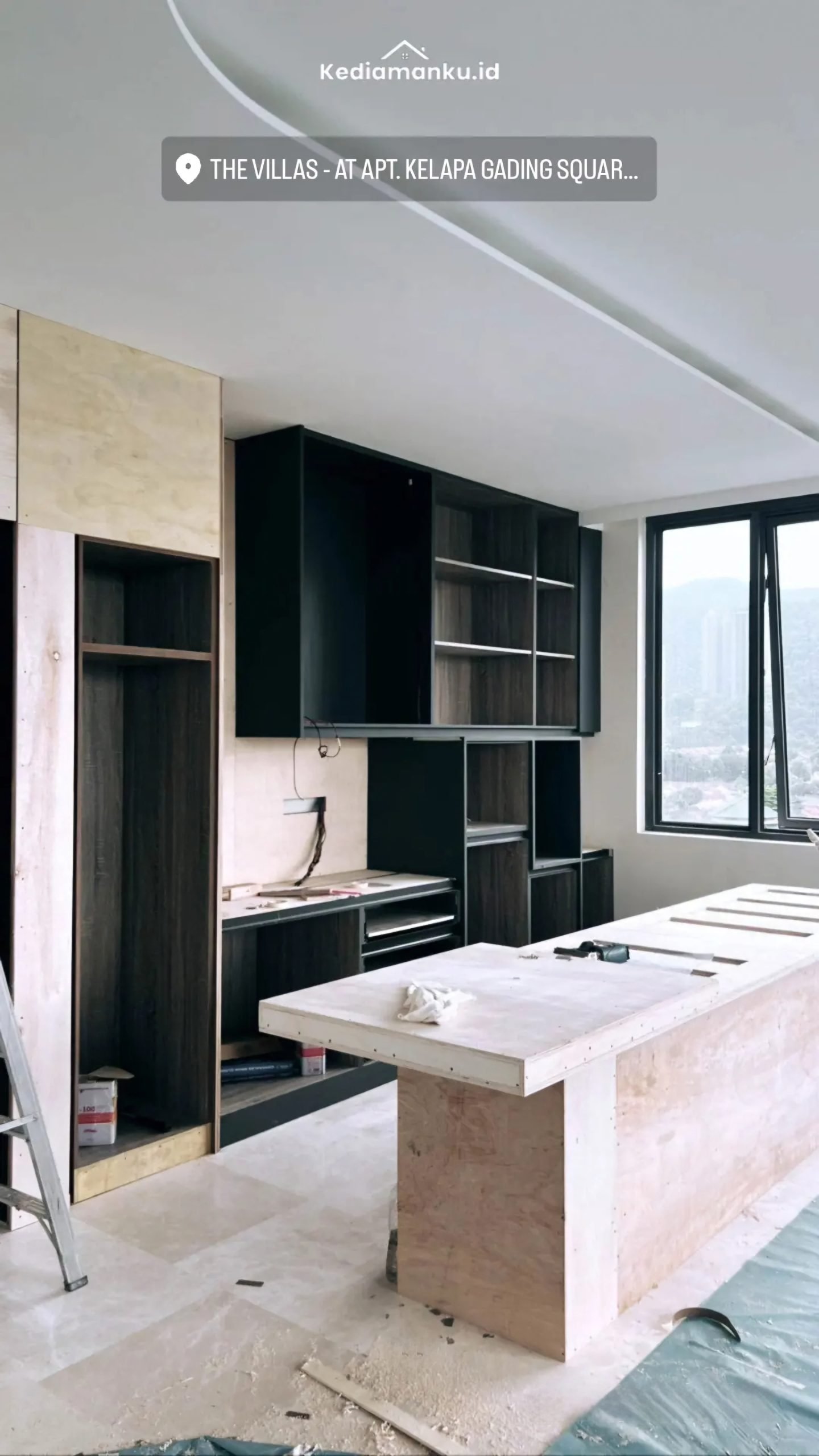 Perakitan kabinet dan island dapur The Villas